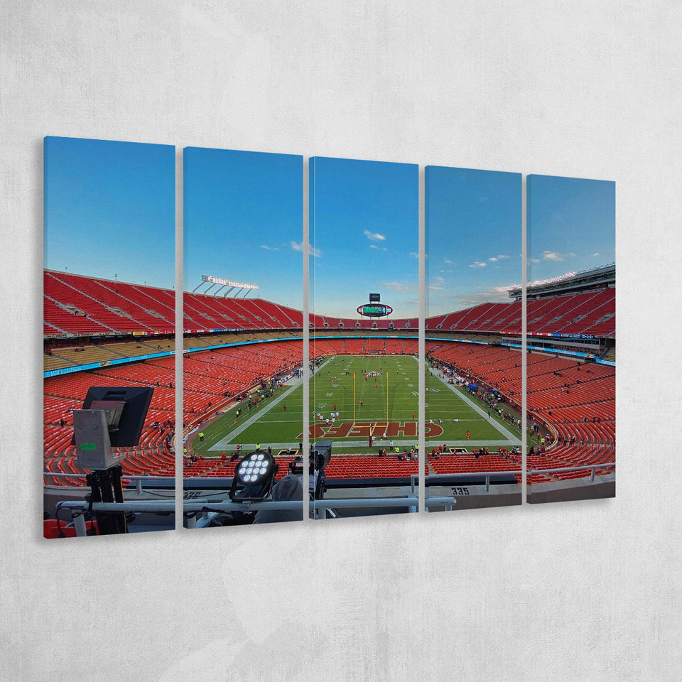 Arrowhead Stadium Canvas Prints Kansas City Chiefs Wall Art,Multi Panels B,Sport Stadium Art Prints, Fan Gift