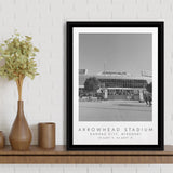 Arrowhead Stadium Kansas City Football Lovers Black And White Art Framed Canvas Prints Wall Art Home Decor, Floating Frame