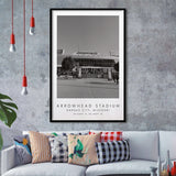 Arrowhead Stadium Kansas City Football Lovers Black And White Art Framed Art Prints Wall Art Decor, Framed Picture