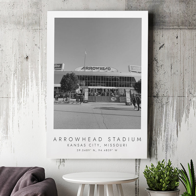 Arrowhead Stadium Kansas City Football Lovers Black And White Art Canvas Prints Wall Art Home Decor