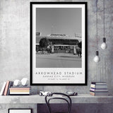 Arrowhead Stadium Kansas City Football Lovers Black And White Art Framed Art Prints Wall Art Decor, Framed Picture