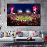 Arrowhead Stadium, Nfl, Kansas City Chiefs Stadium Framed Canvas Prints Wall Art - Painting Canvas, Wall Decor,Floating Frame