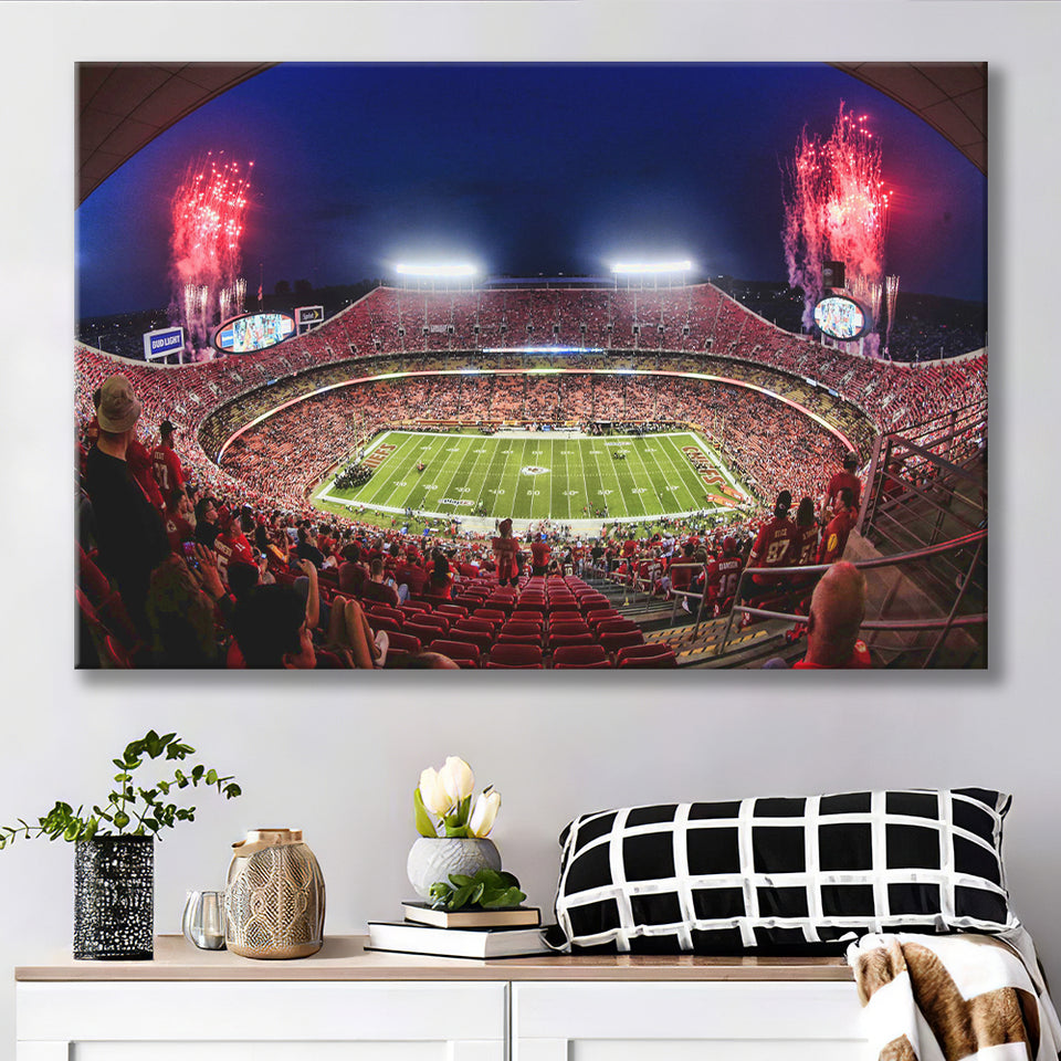 Arrowhead Stadium, Nfl, Kansas City Chiefs Stadium Canvas Prints Wall Art - Painting Canvas, Wall Decor, Fan Gift, Art Prints