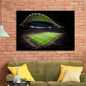 Arsenal Emirates Stadium at Night, Stadium Canvas, Sport Art, Gift for him, Framed Art Prints Wall Art Decor, Framed Picture