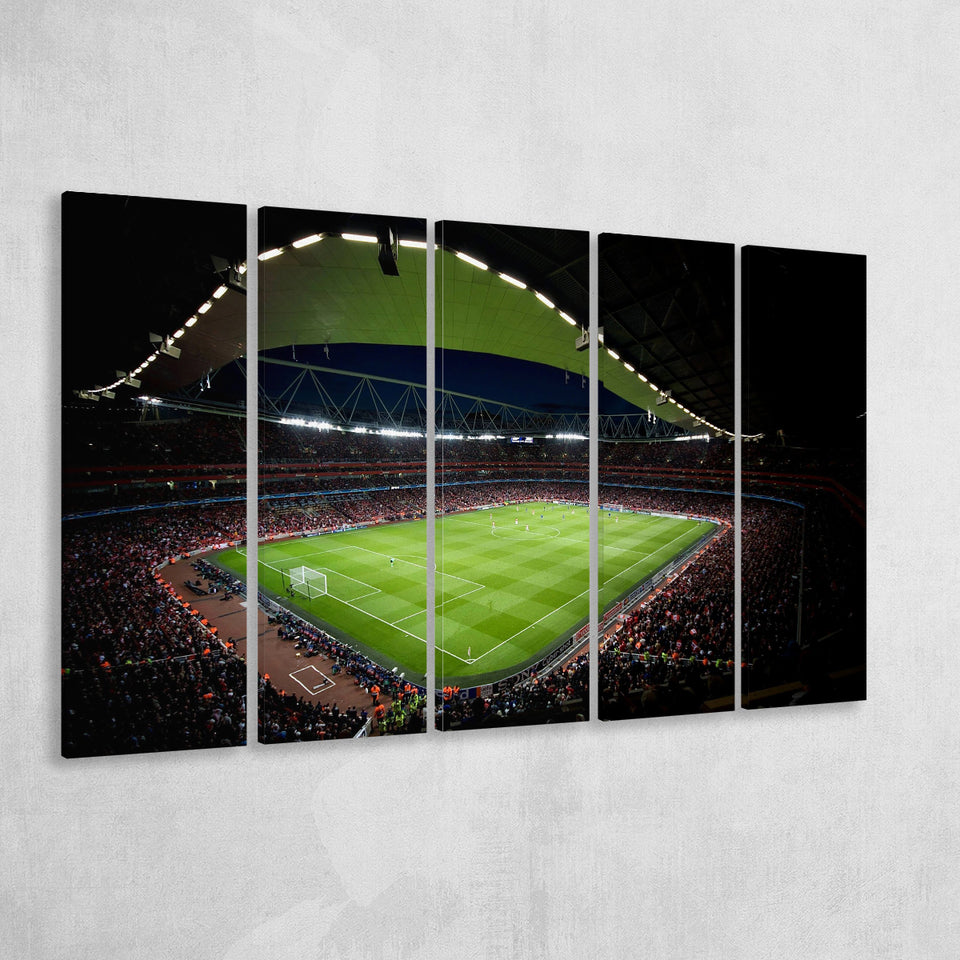 Arsenal Emirates Stadium at Night, Stadium Canvas, Sport Art, Gift for him, Multi Panels B, Canvas Prints Wall Art Decor