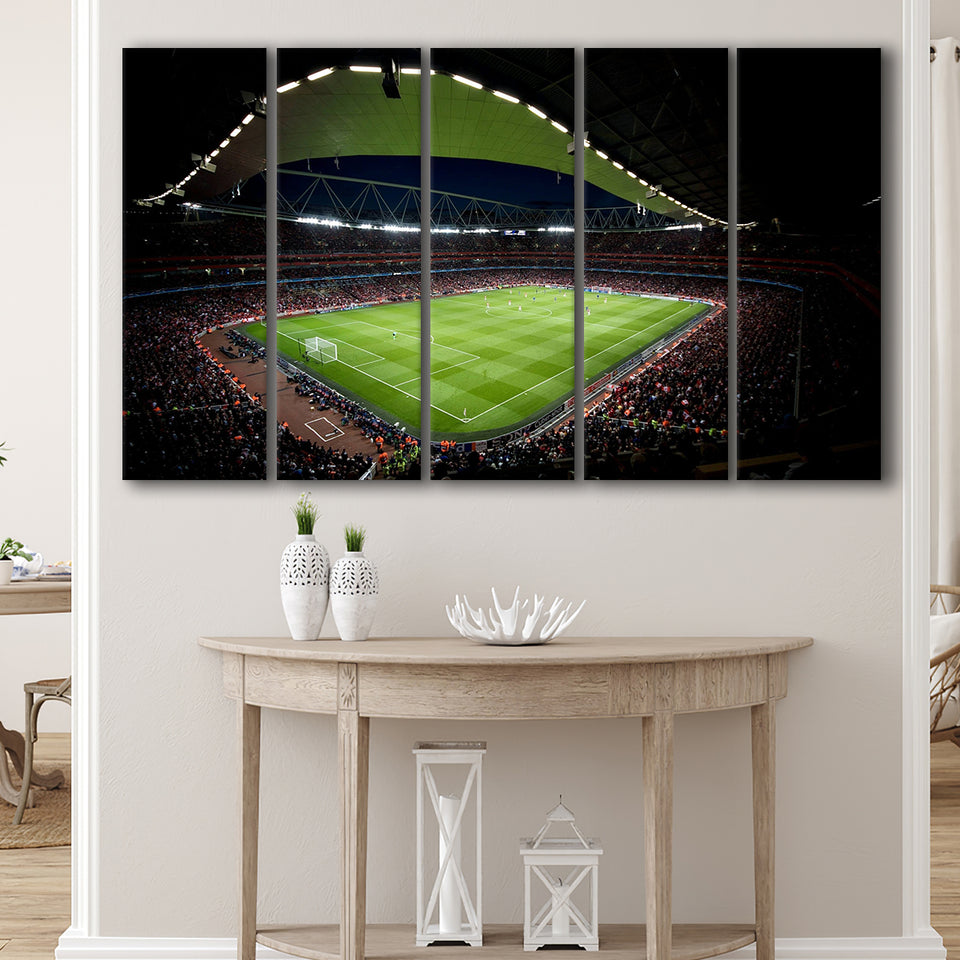 Arsenal Emirates Stadium at Night, Stadium Canvas, Sport Art, Gift for him, Multi Panels B, Canvas Prints Wall Art Decor