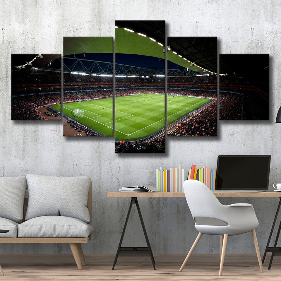Arsenal Emirates Stadium at Night, Stadium Canvas, Sport Art, Large Canvas, Multi Panels, Canvas Prints Wall Art Decor