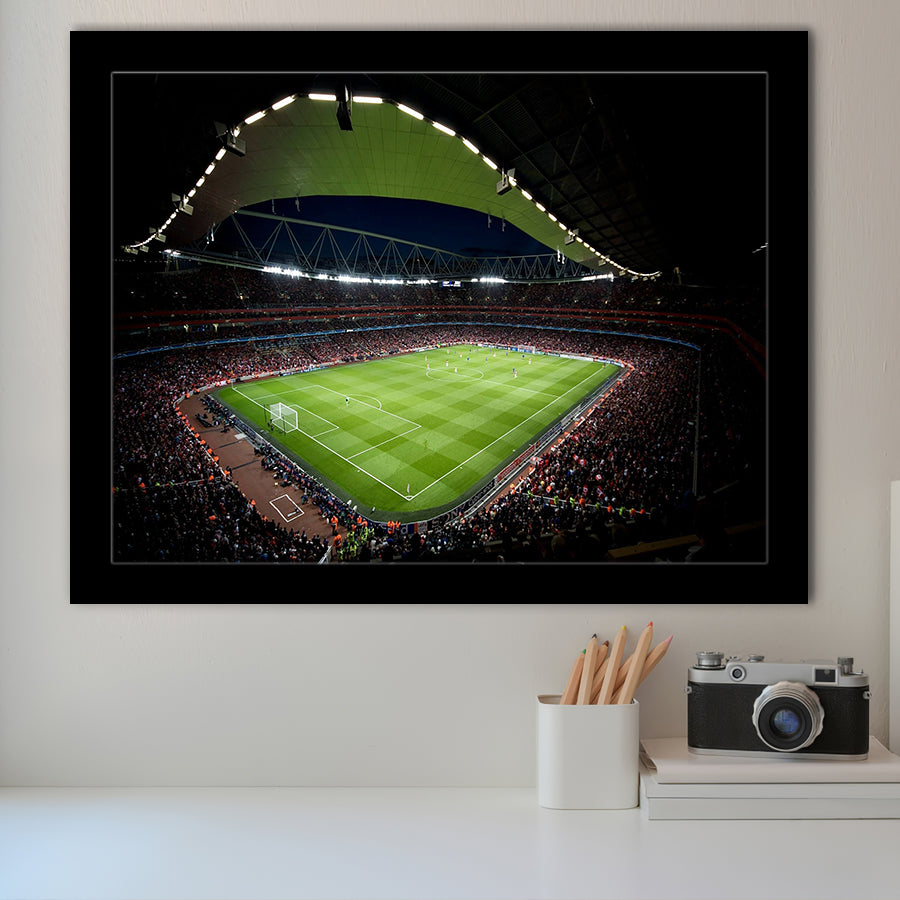Arsenal Emirates Stadium at Night, Stadium Canvas, Sport Art, Gift for him, Framed Art Prints Wall Art Decor, Framed Picture
