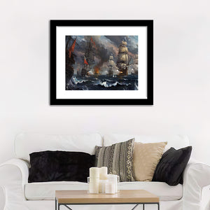 Artstation Sea Battle, Igor Artyomenko Warship Wall Art Print - Framed Art, Framed Prints, Painting Print