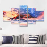 Artwork Sky Mountains Clouds  5 Pieces Canvas Prints Wall Art - Painting Canvas, Multi Panel, Wall Decor, Canvas Art