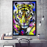 As Brave As Tiger Animal Wildlife Framed Art Print Wall Decor - Painting Art, Wall Art, Framed Picture, Black Frame