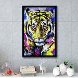 As Brave As Tiger Animal Wildlife Framed Canvas Prints Wall Art Decor - Painting Canvas, Floating Frame, Framed Picture