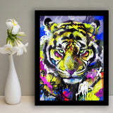 As Brave As Tiger Animal Wildlife Framed Art Print Wall Decor - Painting Art, Wall Art, Framed Picture, Black Frame