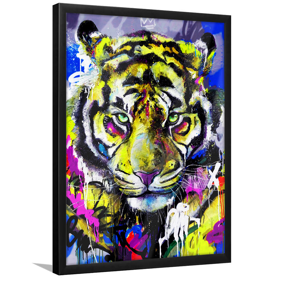 As Brave As Tiger Animal Wildlife Framed Art Print Wall Decor - Painting Art, Wall Art, Framed Picture, Black Frame
