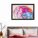 Asia Elephants And Forest Preservation Framed Wall Art - Framed Prints, Art Prints, Print for Sale, Painting Prints