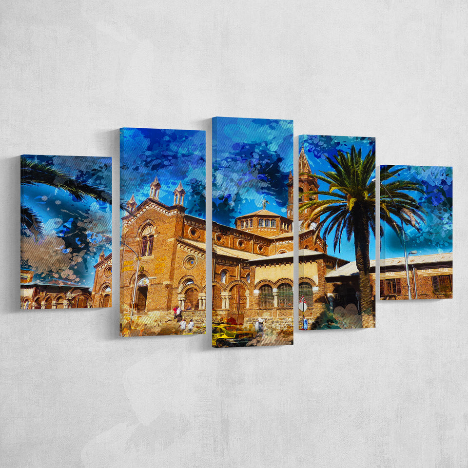 Asmara 5 Pieces Canvas Prints Wall Art Decor - Painting Canvas, Mixed Canvas, Multi Panels