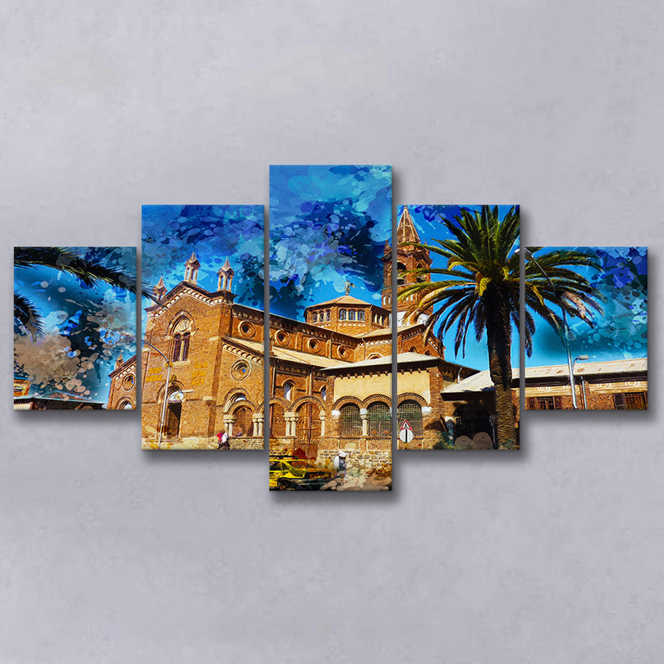 Asmara 5 Pieces Canvas Prints Wall Art Decor - Painting Canvas, Mixed Canvas, Multi Panels
