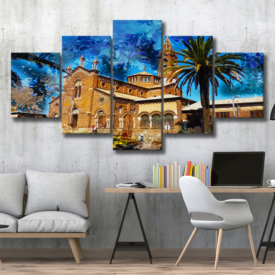 Asmara 5 Pieces Canvas Prints Wall Art Decor - Painting Canvas, Mixed Canvas, Multi Panels