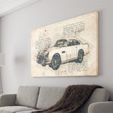 Aston Martin DB5  Da Vinci Style Canvas Prints - Painting Canvas, Wall Art,Old Car, Prints for Sale,Wal Decor, Home Decor