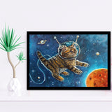 Astronaut Cat Painting, Cat Wall Art, Kids Room Art Framed Art Prints, Wall Art,Home Decor,Framed Picture