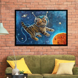 Astronaut Cat Painting, Cat Wall Art, Kids Room Art Framed Art Prints, Wall Art,Home Decor,Framed Picture