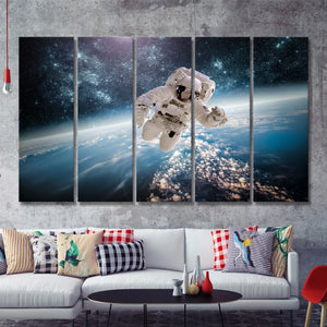 Astronaut In Outer Space 5 Pieces B Canvas Prints Wall Art - Painting Canvas, Multi Panels,5 Panel, Wall Decor