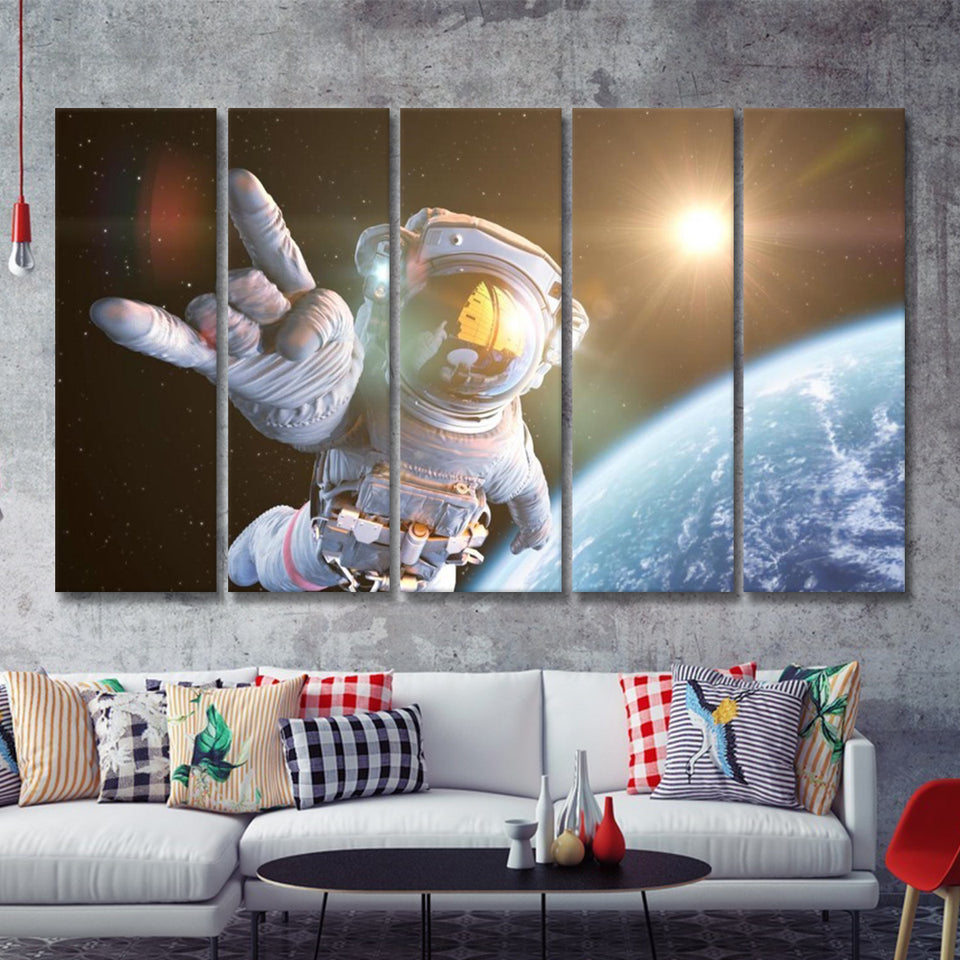 Astronaut In Space 5 Pieces B Canvas Prints Wall Art - Painting Canvas, Multi Panels,5 Panel, Wall Decor