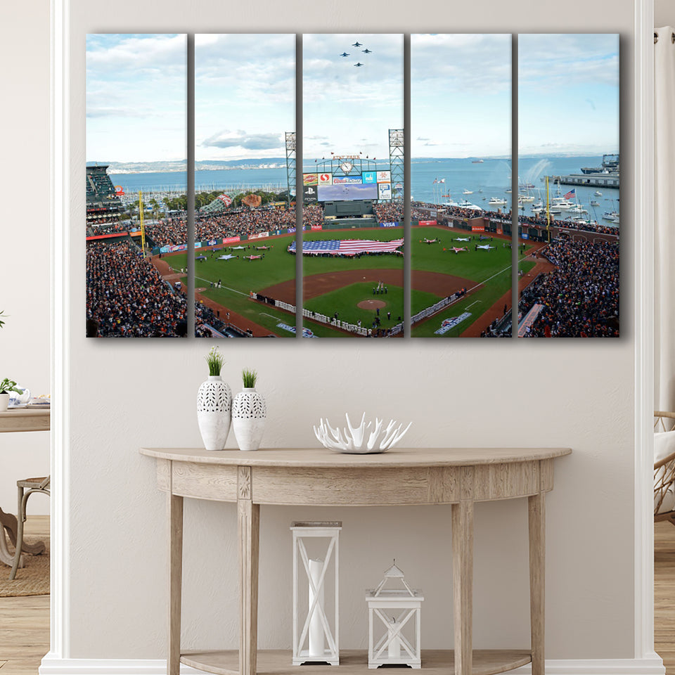At and T Park San Francisco, Stadium Canvas, Sport Art, Gift for him, Multi Panels B, Canvas Prints Wall Art Decor