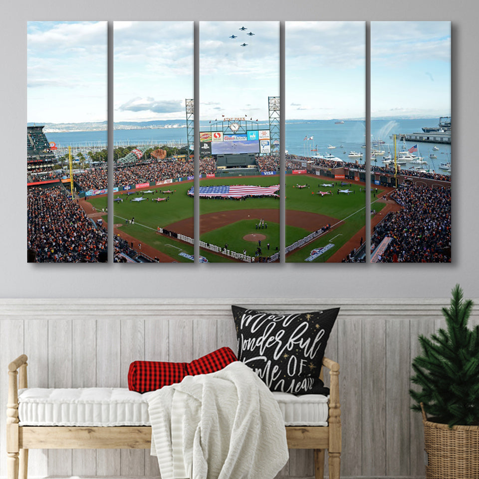At and T Park San Francisco, Stadium Canvas, Sport Art, Gift for him, Multi Panels B, Canvas Prints Wall Art Decor