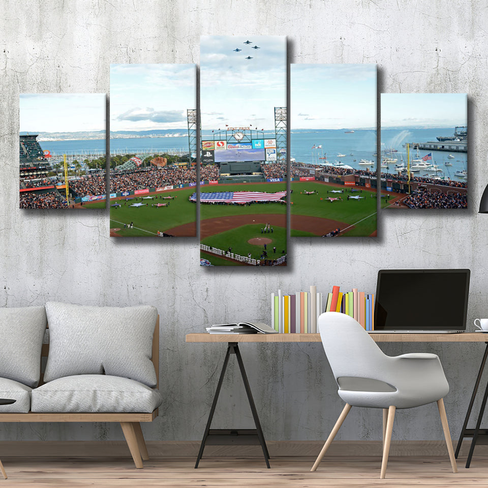 At and T Park San Francisco, Stadium Canvas, Sport Art, Large Canvas, Multi Panels, Canvas Prints Wall Art Decor