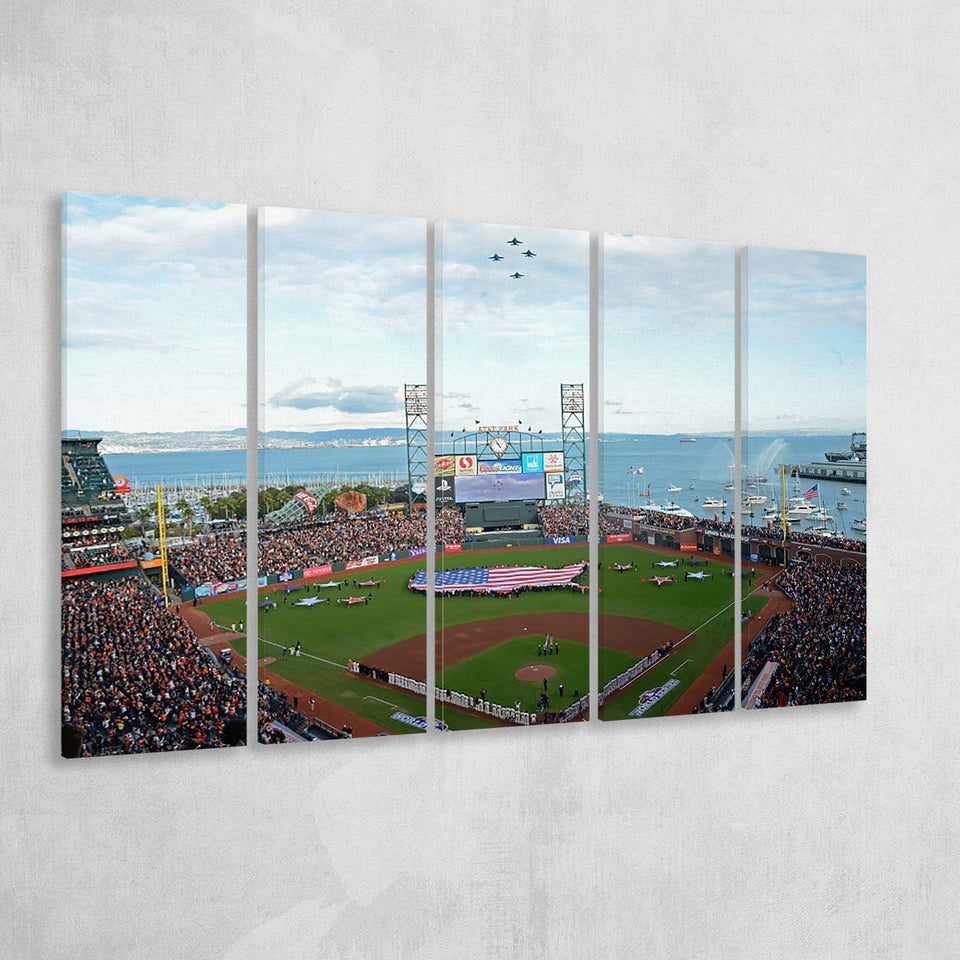 At and T Park San Francisco, Stadium Canvas, Sport Art, Gift for him, Multi Panels B, Canvas Prints Wall Art Decor