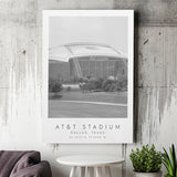 At&T Stadium Dallas Football Lovers Black And White Art Canvas Prints Wall Art Home Decor