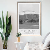 At&T Stadium Dallas Football Lovers Black And White Art Framed Canvas Prints Wall Art Home Decor, Floating Frame