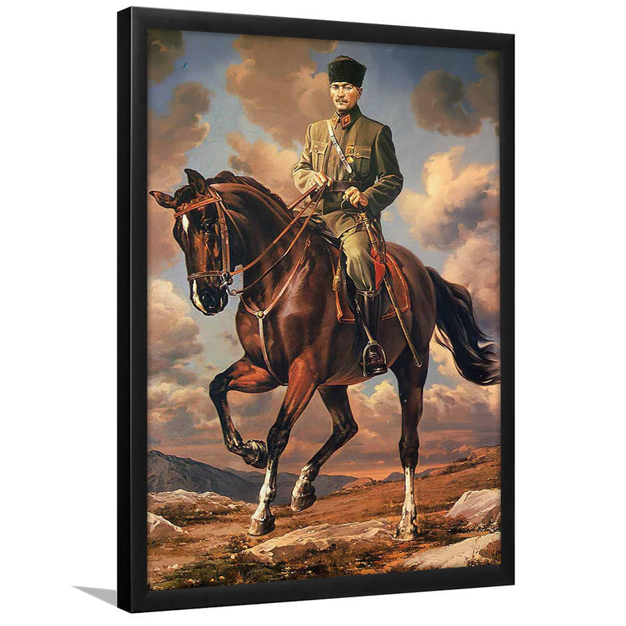 Ataturk Riding Horse, Ataturk Wall Art Framed Art Print Wall Art Decor,Framed Picture