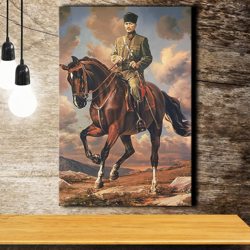 Ataturk Riding Horse, Ataturk Wall Art Canvas Prints Wall Art Home Decor