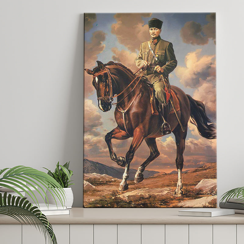 Ataturk Riding Horse, Ataturk Wall Art Canvas Prints Wall Art Home Decor