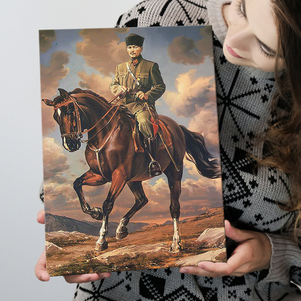 Ataturk Riding Horse, Ataturk Wall Art Canvas Prints Wall Art Home Decor
