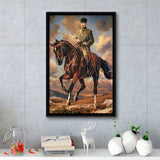 Ataturk Riding Horse, Ataturk Wall Art Framed Canvas Prints Wall Art Home Decor, Floating Frame