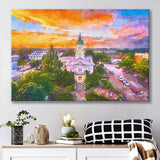 Athens Georgia Usa Downtown Cityscape City Art Watercolor Canvas Prints Wall Art Home Decor, Large Canvas