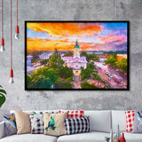 Athens Georgia Usa Downtown Cityscape City Art Watercolor Framed Art Prints Wall Art Decor,Framed Picture