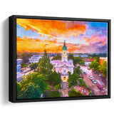 Athens Georgia Usa Downtown Cityscape City Art Watercolor Framed Canvas Prints Wall Art Home Decor,Floating Frame