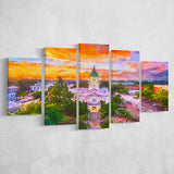 Athens Georgia Usa Downtown Cityscape 5 Pieces Mixed Canvas Prints Wall Art Home Decor