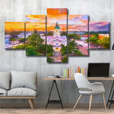 Athens Georgia Usa Downtown Cityscape 5 Pieces Mixed Canvas Prints Wall Art Home Decor