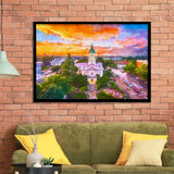 Athens Georgia Usa Downtown Cityscape City Art Watercolor Framed Art Prints Wall Art Decor,Framed Picture