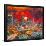 Atlanta Georgia Usa Downtown Skyline V3 City Art Watercolor Framed Art Prints Wall Art Decor,Framed Picture