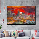 Atlanta Georgia Usa Downtown Skyline V3 City Art Watercolor Framed Art Prints Wall Art Decor,Framed Picture
