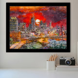 Atlanta Georgia Usa Downtown Skyline V3 City Art Watercolor Framed Art Prints Wall Art Decor,Framed Picture