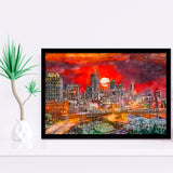 Atlanta Georgia Usa Downtown Skyline V3 City Art Watercolor Framed Art Prints Wall Art Decor,Framed Picture