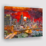 Atlanta Georgia Usa Downtown Skyline V3 City Art Watercolor Canvas Prints Wall Art Home Decor, Large Canvas