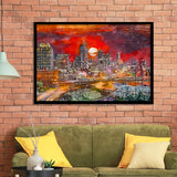 Atlanta Georgia Usa Downtown Skyline V3 City Art Watercolor Framed Art Prints Wall Art Decor,Framed Picture